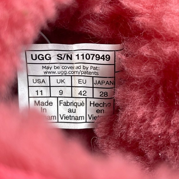 UGG Dakota 1107949 Shearling Moccasin Slipper Nantucket Coral Suede Women's 11 - Picture 7 of 11